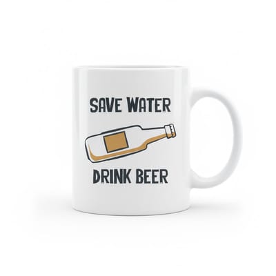 Save Water Drink Beer Grappige Mok 330 ml – Bierliefhebber Koffiemok – Humor Cadeau voor Mannen & Vrienden