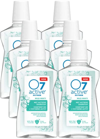 O7 Active Mondspoelmiddel Mild Mint - 6 x 500 ml - Voordeelverpakking