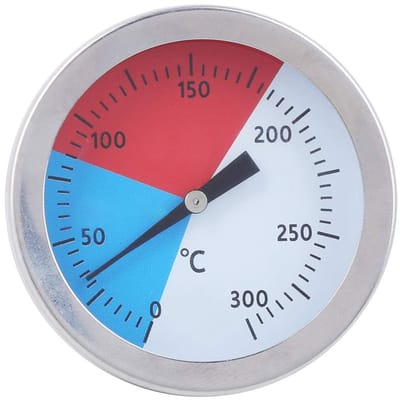 Dailygoods- Grillthermometer 52mm - Roestvrijstalen thermometer - Temperatuurmeter 0-300 ℃ - Houtskoolgrill - Rookoven - Veilig en duurzaam - Barbecue Thermometer