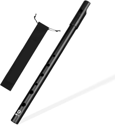 Dailygoods- Tin Whistle D - Hoge Kwaliteit - Duurzaam - Geschikt voor Beginners - Inclusief Beschermhoes - Elegante Look - Doedelzak