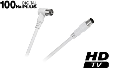 Coax antenne aansluitkabel 10 meter wit 100Hz HDTV incl. Ferriet filters Geschikt voor TV-VIDEO-SATELIET-RADIO