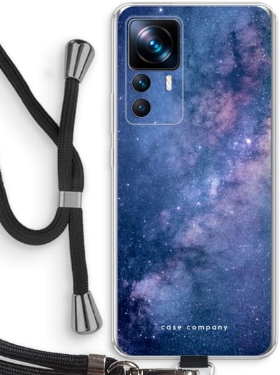 Case Company® - Hoesje met koord geschikt voor Xiaomi 12T hoesje met Koord - Nebula - Telefoonhoesje met Zwart Koord - Bescherming aan alle Kanten en Over de Schermrand
