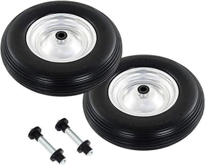 Vervangwielen Set - Stevige PU Banden - Transport Ondersteuning - Extra Grip Profiel - 2 Stuks 3.00-4 - Zwart