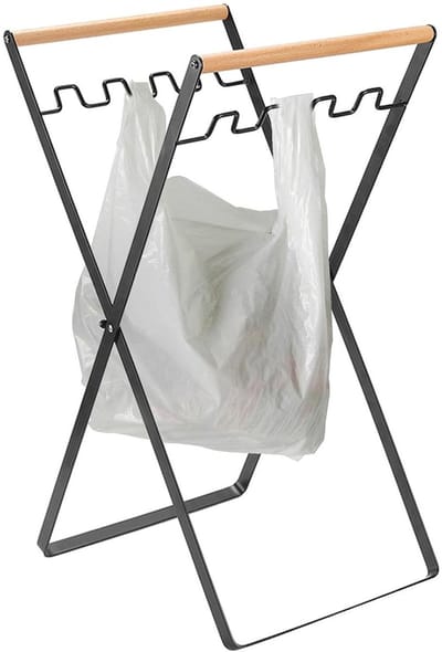Vuilniszakhouder - Afvalzakhouder - Afvalscheiding - Opvouwbaar - 60 x 27 x 3 cm - Zwart