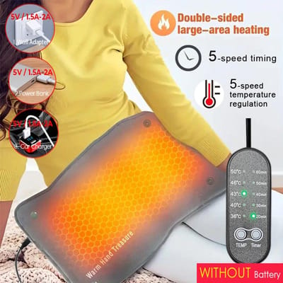 Nieuw Grafeen Verwarmingskussen Snel Warm Verstelbare Temperatuur Tijdinstelling USB Voeding Voor Kantoor Thuis Handtassen Medium yellow