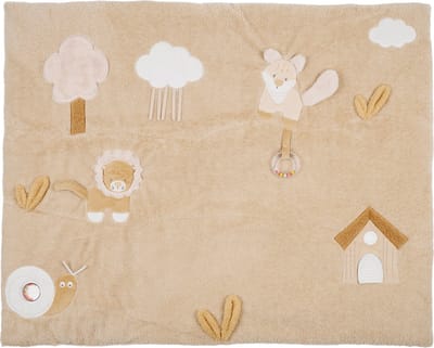 Nattou FLO, ERNEST & OLI Rechthoekig Speeltapijt - Leeuw - 100 cm - Licht Bruin