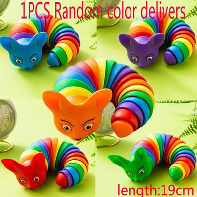 Nouveau jouet limace Fidget pour enfants  Limace sensorielle colorée 3D Soulage le plaisir Jouet de décompression Renard/Fourmi créatif à torsion/Jouet Fidget