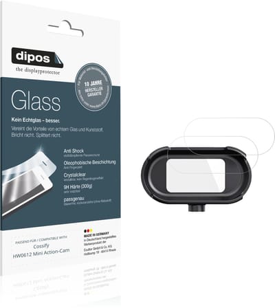 dipos – 2x Pantserfolie geschikt voor Cossify HW0612 Mini Action-Cam | 9H Screenprotector