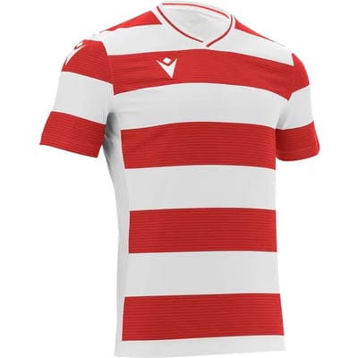 Macron Alcyon Shirt Korte Mouw Heren - Wit / Rood | Maat: 3XL