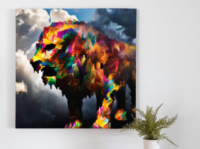 Smokey lion | Smokey lion | Kunst - 30x30 centimeter op Dibond | Foto op Dibond