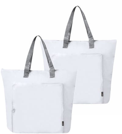 Koeltas Bondi - 2x - wit - lunchpakket of drankjes - 15 liter - 45 x 36 x 9 cm - shopper model