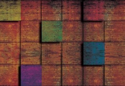 Fotobehang Wood Texture Squares | XL - 208cm x 146cm | 130g/m2 Vlies