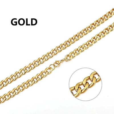 Aramat Jewels | Halskettingen | RVS Gourmet Ketting Goudkleurig staal | 5mm / 55cm |55cm | | Staal | Volwassenen | Verkleurd niet