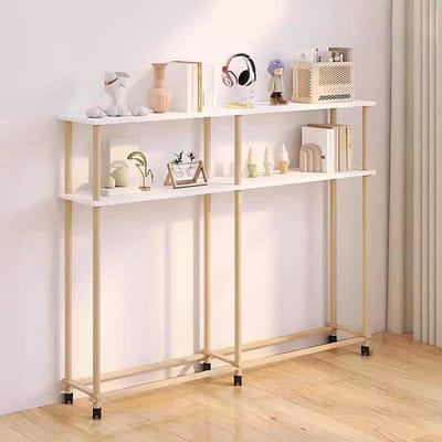 Radiatorrek - Opbergrek Verwarming - Spullen Organiseren - Dubbellaags Ontwerp - 100x15x113.1cm - Houtkleurig