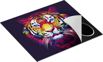 Chefcare Inductie Beschermer Kleurrijke Tijger - Abstract - 60x50 cm - Afdekplaat Inductie - Kookplaat Beschermer - Inductie Mat