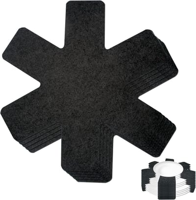 Pannenbeschermers 8-delig - Antikras en antislip - Voor bescherming en scheiding van pannen - SnelShoppen