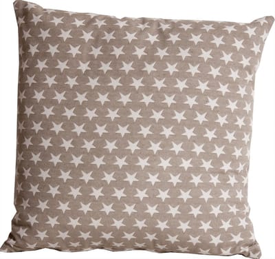 Sierkussen Taupe ster wit