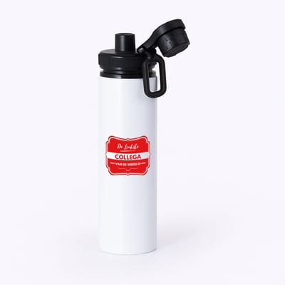 Hacebo® - De leukste collega waterfles met draaidop zwart - Collega - een collega - werk - afscheidscadeau - verjaardagscadeau - water fles - 850ML
