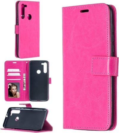 Portemonnee Book Case Hoesje Geschikt voor: Motorola Moto One Fusion Plus -  roze