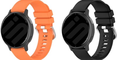 Strap-it Bundel van 2 Siliconen Bandjes - Geschikt voor Garmin Vivoactive 4 - Zwart & Oranje - Sportbandje - Sportarmband - Siliconen Band - Waterbestendig & zweetbestendig