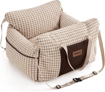 Hondenautostoel - Reisstoel Puppy - Veilig Reizen - Verhoogd Uitzicht - tot 11.3 kg - Houndstooth