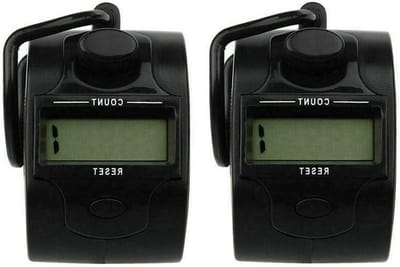 Vinger Tally Counter - Digitale Teller Hand Teller - Tellen van Gebeurtenissen - Compact Ontwerp Roestvrijstaal - 6 cm - Zwart