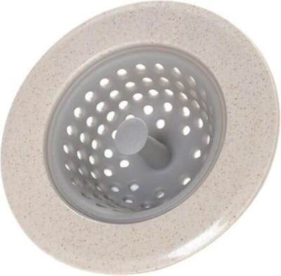 FSW-Products - 1 Stuk Afvoerzeef - Crème - Afvoerstop - Korfplug - Gootsteenzeef - Korfzeef - Zeef voor in de Spoelbak - Gootsteenstop - Plug - Kunststof  - Silicone - Anti Verstopping
