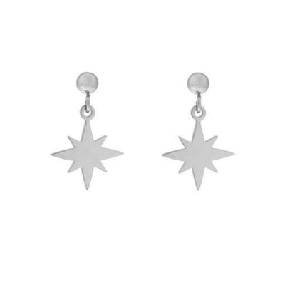 Essentialistics - Oorbellen stud/knopje met Noordster - Zilver - Stainless steel (verkleurt niet)