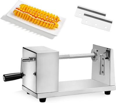 Spiraalsnijder van roestvrij staal voor het maken van groente- en fruitslierten, ideaal voor aardappelen, komkommers en wortels