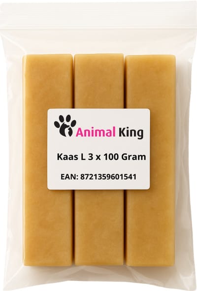 Yak Kaas Hond - De ideale Hondensnack voor Honden - Vermindert Tandplak - Lang Kauwplezier - Stinkt Niet - Animalking Staaf - Bot - Melk Kauwbot - Kauwsnack Vegan - Hypoalergeen - Maat L 100 Gram - 3 Stuks