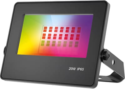 LED Breedstraler RGB met Afstandsbediening - Brinton Zentor - Dimbaar - 20 Watt - Aanpasbare Lichtkleur RGB - Waterdicht IP65 - Zwart