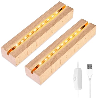 Dailygoods - Set van 2 LED Display Sokkel voor Decoratieve Ornamenten