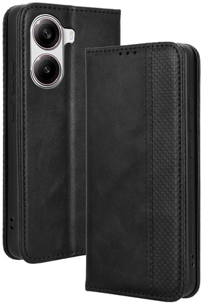 Coverup Hoesje - Geschikt voor Xiaomi Poco X7 Pro Hoesje - Coverup Vintage Style Book Case - Zwart