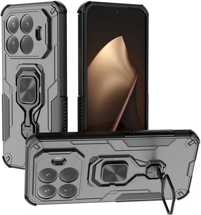 MobyDefend Hoesje - Geschikt voor Xiaomi 15T Pro - Dubbelgelaagde Pantsercase Met Standaard - Zwart
