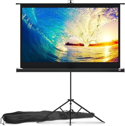 Projectiescherm met Standaard - Tripod Scherm - Films Kijken - Kreukvrij PVC - 60 Inch - Zwart