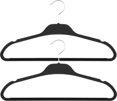 Five Kledinghangers - 10x - zwart - kunststof - 45 x 24 cm - kleerhangers
