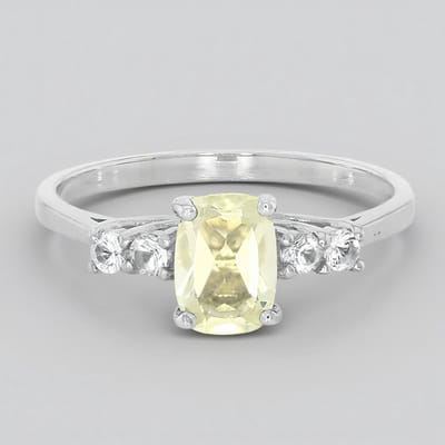 Cavill - 925 Zilver Damesring met 0 62 ct Orthoklaas en 0 188 ct Witte Topaas - Antiek Slijpsel - Maat 17 - Elegant