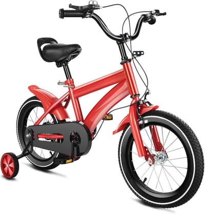 14 Inch Kinderfiets voor Jongens en Meisjes - Geüpgraded Met Steunwielen, In Hoogte Verstelbaar, Ideaal voor Training en Buitenrijden