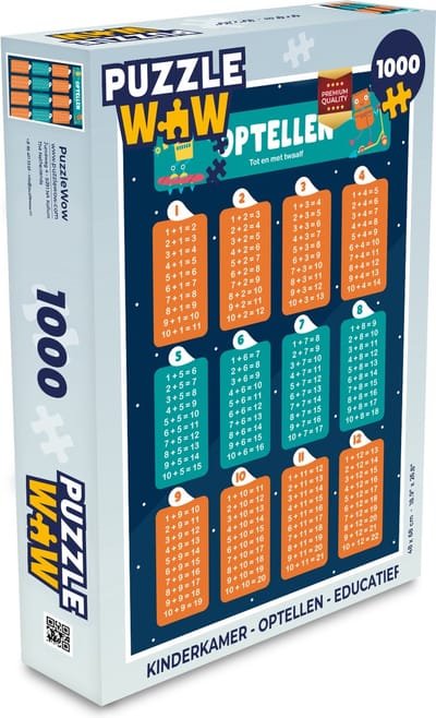 Puzzel Kinderkamer - Optellen - Educatief - Jongens - Meisjes - Kinderen - Blauw - Legpuzzel - Puzzel 1000 stukjes volwassenen