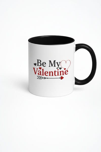 Valentijn Mok 'Be My Valentine' met Hartjes & Pijl - Romantisch Cadeau