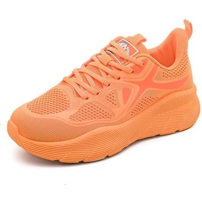 Dames Mesh Oranje Ademende Sneakers Platform Dikke Zool Dames Dikke Zool Lente Zomer Lichtgewicht Sportschoenen 39