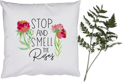 Sierkussens - Kussentjes Woonkamer - 50x50 cm - Spreuken - Quotes - Stop and smell the roses