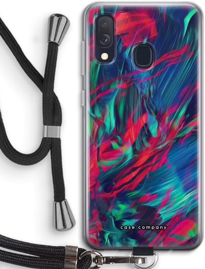 Case Company® - Hoesje met koord geschikt voor Samsung Galaxy A40 hoesje met Koord - Pilgrims Of The Sea - Telefoonhoesje met Zwart Koord - Bescherming aan alle Kanten en Over de Schermrand