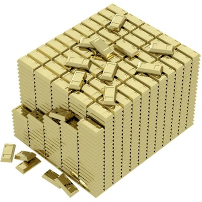 Gouden Staaf Geld MOC Bouwstenen Speelgoed voor Kinderen Verzameling Doe-alsof Spel Decoratie Jongens Cadeau Souvenir 50PCS goud