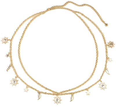 Buikketting, kettingriem, taillekettingriem, zilveren kettingriem, lichaamskettingsieraden voor vrouwen en meisjes