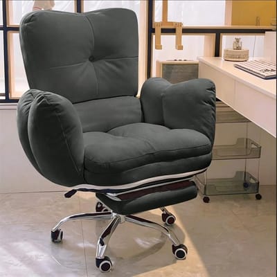 Ergonomische Bureaustoel met Hoge Rugleuning en Verstelbare Rugleuning 90°–150° – 10x10x10 mm – Comfortabele Chef Bureaustoel voor Thuis, Kantoor, Gaming en Woonkamer – Zwart/Beige/Wit – Mobili Bella