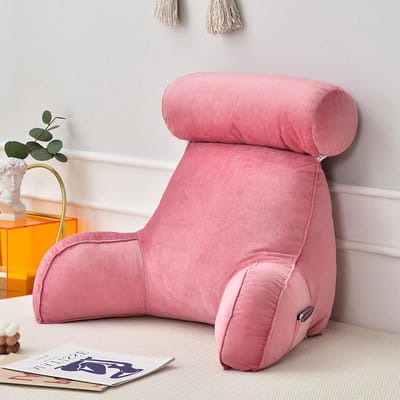 Eszenzics™ Leeskussen XL - Ultrazacht zitkussen - Rugkussen - Lendesteun - Knuffelkussen - Lounge kussen - 75x40x50cm - Roze