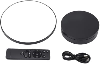Dailygoody - Roterende Displaystandaard - Elektronische Draaitafel - Ideaal voor Productfotografie - Zwart - Roterend - Afstandsbediening - 10 kg Laad...
