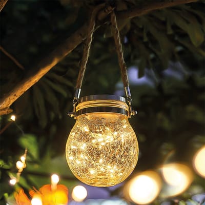 Solar tuinverlichting - Hanglamp/tafellamp buiten 'Betsy' - Camping verlichting oplaadbaar - Kampeerlamp - Warm Wit licht - Buitenlamp op zonne-energie