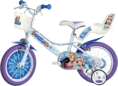 Meisjesfiets - Kinderfiets Prinses - Leren Fietsen - Met Mand Poppenhouder - 14 Inch - Wit